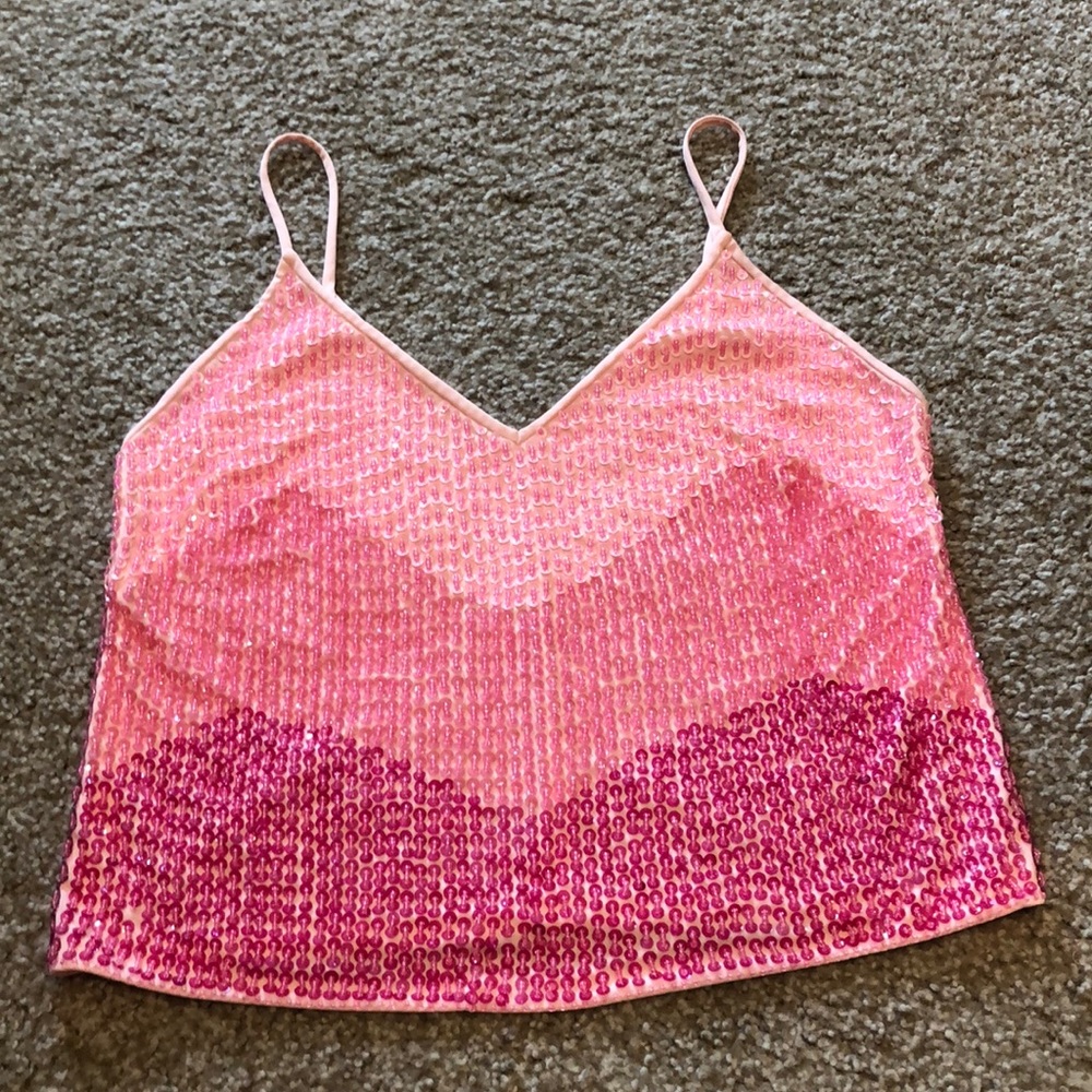 Vintage Pink Sequin Tank